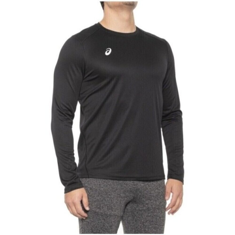 ASICS Men's Shirt Long Sleeve Black‎ Top Stretch Size XS New